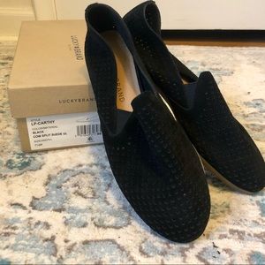Black Carthy Lucky Brand Suede Loafers Sz 7.5 NIB
